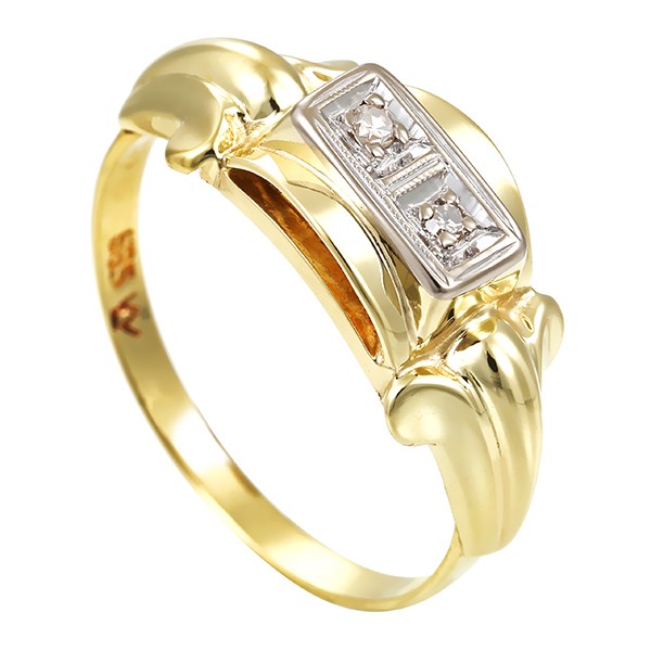 Damenring, 14K, Gelb-/Weißgold, Diamanten Detailbild #1