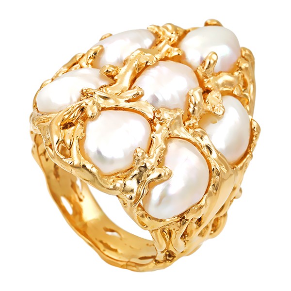 Ring, 18K, Gelbgold, Perlen Detailbild #1
