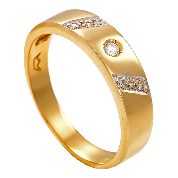 Damenring, 14K, Gelbgold, Brillant, Diamanten Detailbild #1