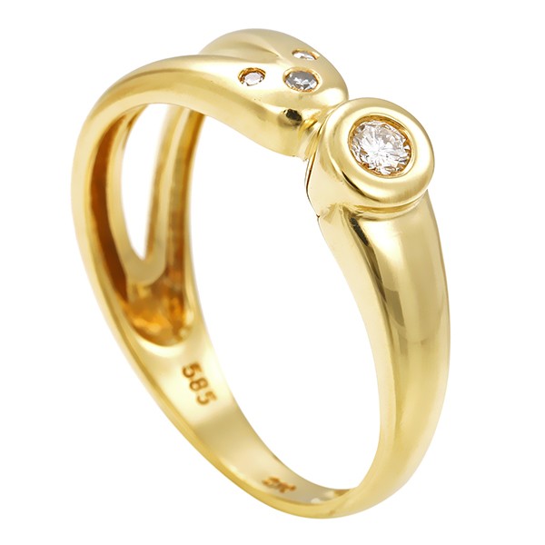 Ring, 14K, Gelbgold, Brillant, Diamanten Detailbild #1
