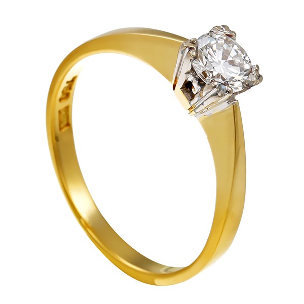 Diamantring, 18K, Gelb-/Weißgold, Brillant 0,40 ct Detailbild #1