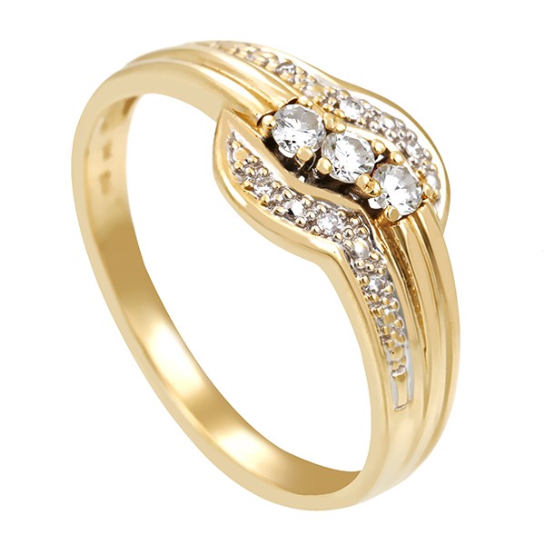 Diamantring, 14K, Gelbgold, Brillanten, Diamanten Detailbild #1