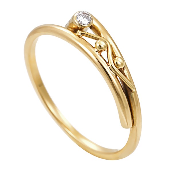 Ring, 14k, Gelbgold, Brillant Detailbild #1