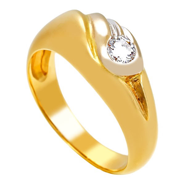 Diamantring, 18K, Gelb-/Weißgold, Brillant 0,18 ct Detailbild #1