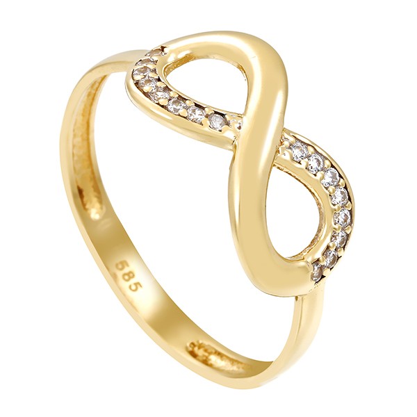 Ring, 14K, Gelbgold, Zirkonia Detailbild #1