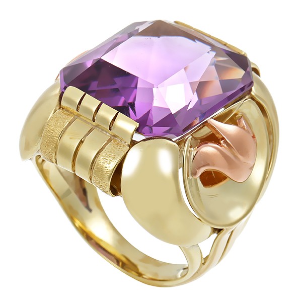 Ring, 14K, Gelb-/Rotgold, Amethyst Detailbild #1