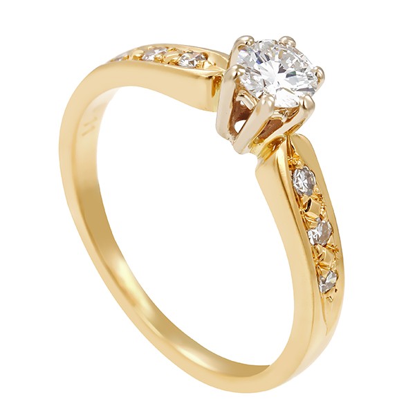 Damenring, 18K, Gelbgold, Brillant, Diamanten Detailbild #1