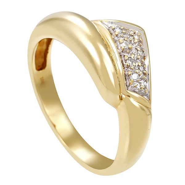 Damenring, 14K, Gelb-/Weißgold, Diamanten Detailbild #1