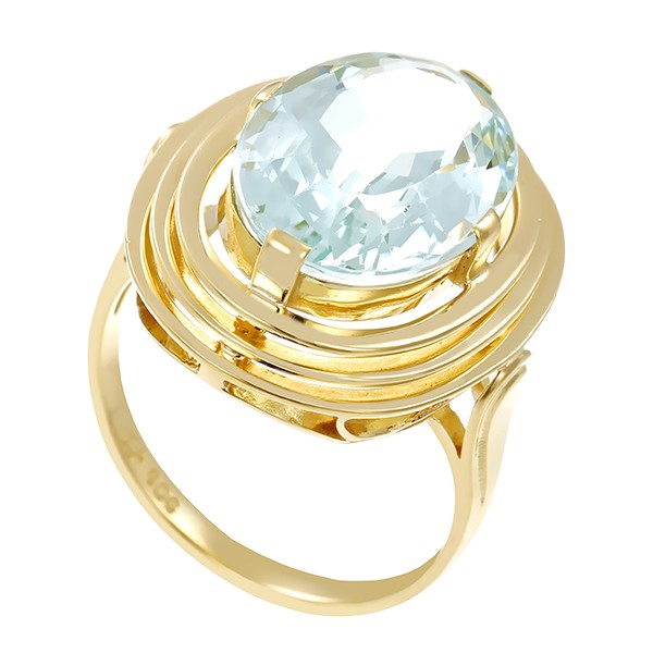 Ring, 14K, Gelbgold, Aquamarin Detailbild #1