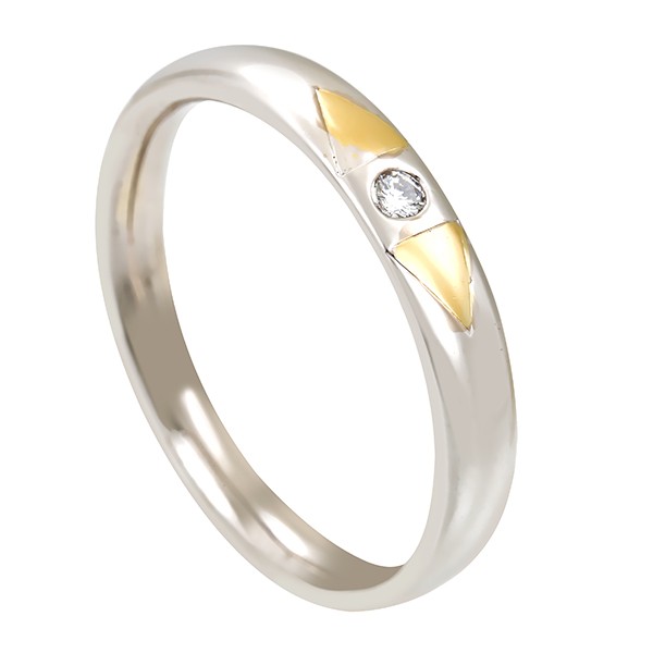 Ring, 18K, Weiß-Gelbgold, Brillant Detailbild #1