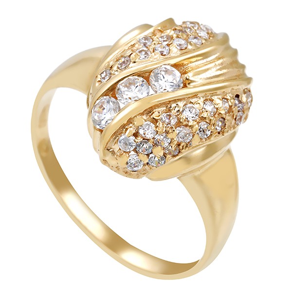 Ring, 14K, Gelbgold, Zirkonia Detailbild #1