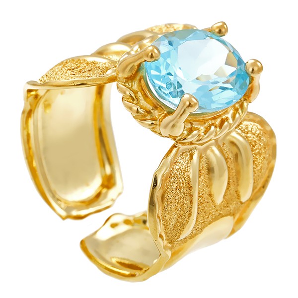 Ring, 18K, Gelbgold, Topas blau Detailbild #1