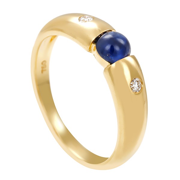 Ring, 18K, Gelbgold, Saphir, Brillant Detailbild #1