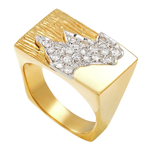 Diamantring, 18K, Gelb-/Weißgold Detailbild #1