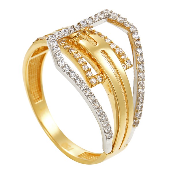 Ring, 18K, Gelb-/Weißgold, Zirkonia Detailbild #1