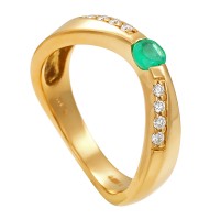 Ring, 18K, Gelbgold, Smaragd, Brillanten Detailbild #1