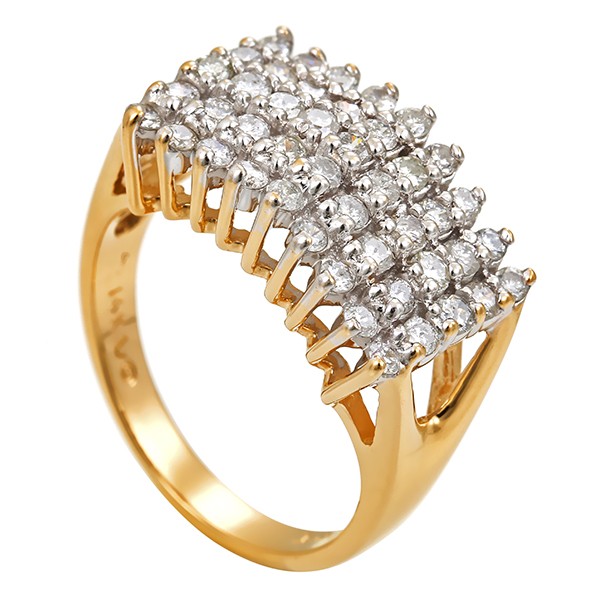 Ring, 14K, Gelb-/Weißgold, Brillanten Detailbild #1