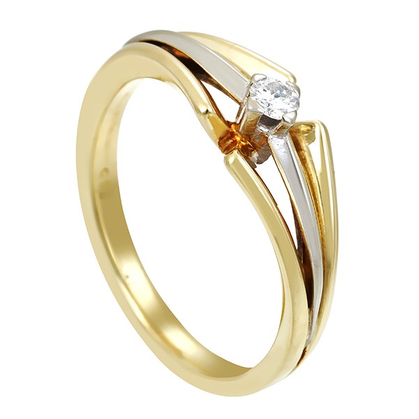 Diamantring, 14K, Gelb-/Weißgold, Brillant Detailbild #1