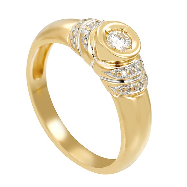 Ring, 14K, Gelb-/Weißgold, Brillant, Diamant Detailbild #1