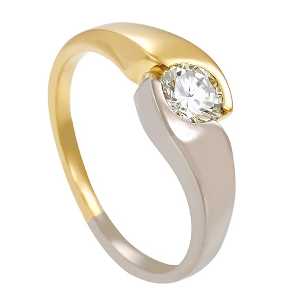 Diamantring, 18K, Gelb-/Weißgold, Brillant(en) 0,58 ct Detailbild #1