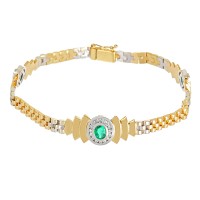 Armband, 18K, Gelbgold, Brillant, Smaragd Detailbild #1