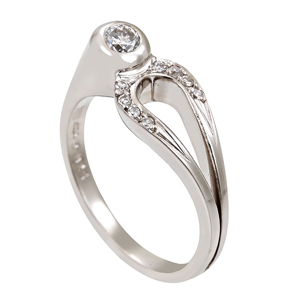 Ring, 14K, Weißgold, Brillant, Diamanten Detailbild #1