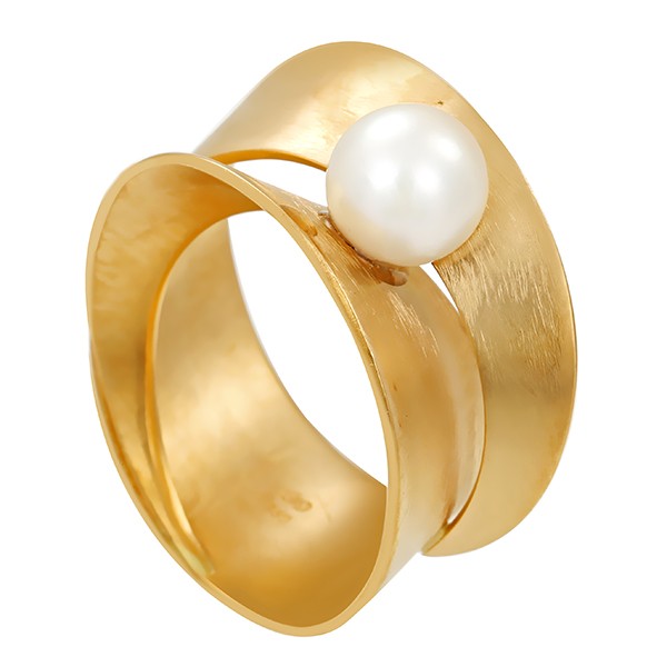 Ring, 18K, Gelbgold, Perle Detailbild #1