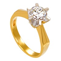 Diamantring, 14K, Gelb-/Weißgold, Brillant(en) 1,02 ct Detailbild #1
