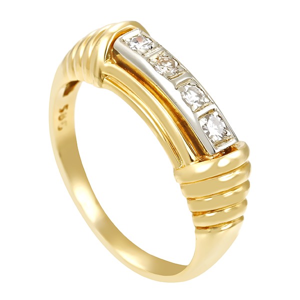 Diamantring, 14K, Gelb-/Weißgold, Diamanten Detailbild #1