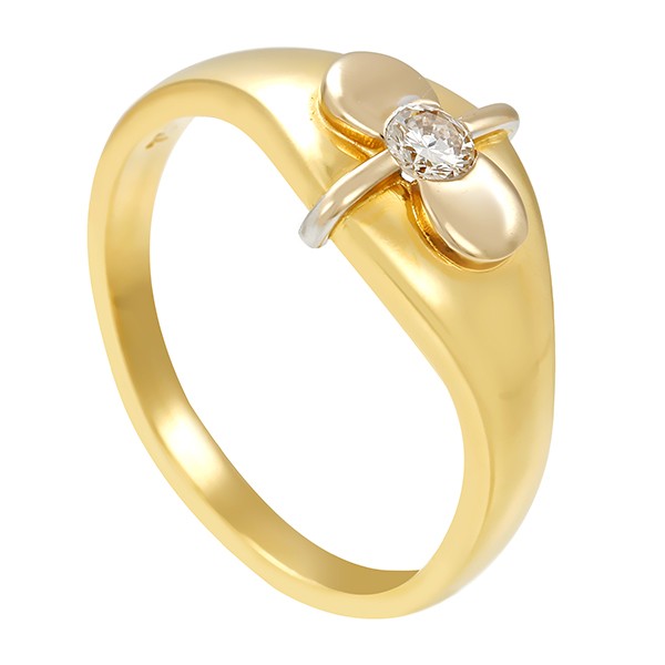 Diamantring, 18K, Gelb-/Weißgold, Brillant 0,15 ct Detailbild #1
