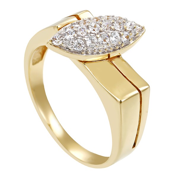 Ring, 14K, Gelb-/Weißgold, Zirkonia Detailbild #1