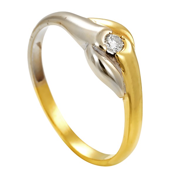 Diamantring, 18K, Gelb-/Weißgold, Brillant Detailbild #1