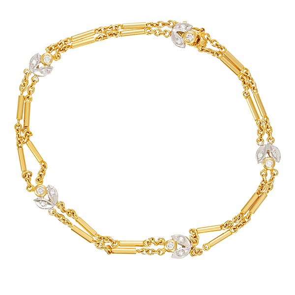 Armband, 18K, Gelb-/Weißgold, Diamanten, Brillanten Detailbild #1