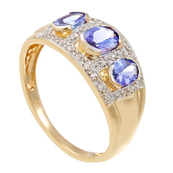 Ring, 14K, Gelb-/Weißgold, Tanasanit, Diamanten Detailbild #1