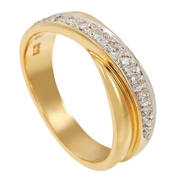 Damenring, 14K, Gelbgold/Weißgold, Diamanten Detailbild #1
