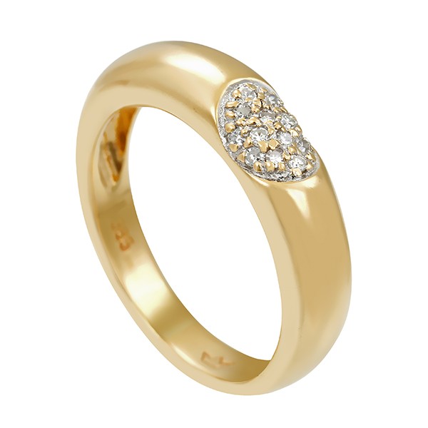 Ring, 14K, Gelbgold, Weißgold, Diamanten Detailbild #1