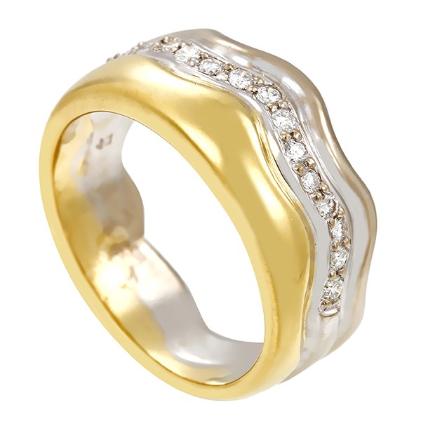 Diamantring, 18K, Gelb-/Weißgold, Brillanten 0,23 ct Detailbild #1