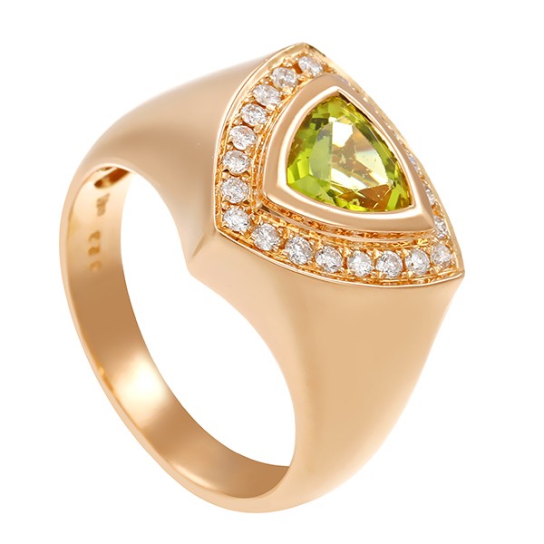 Ring, 18K, Gelbgold, Peridot, Brillanten Detailbild #1