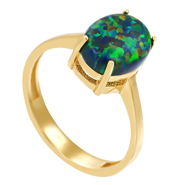 Ring, 14K, Gelbgold, synthetischer Opal Detailbild #1