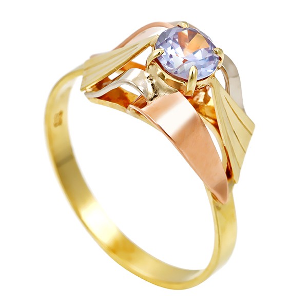 Ring, 14K, Gelb-/Rotgold, syth. Korund Detailbild #1