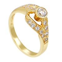 Ring, 18K, Gelbgold, Zirkonia Detailbild #1