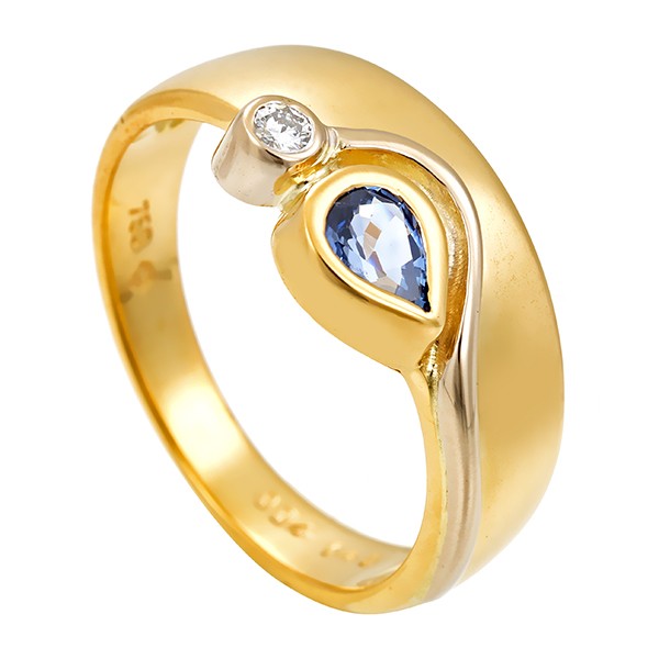 Ring, 18k, Gelbgold, Tansanit, Brillant Detailbild #1