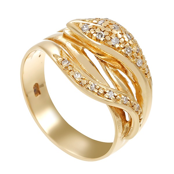 Damenring, 14K, Gelbgold, Diamanten Detailbild #1
