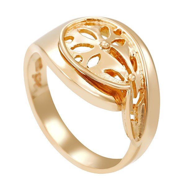 Ring, 18K, Gelbgold, Blume Detailbild #1