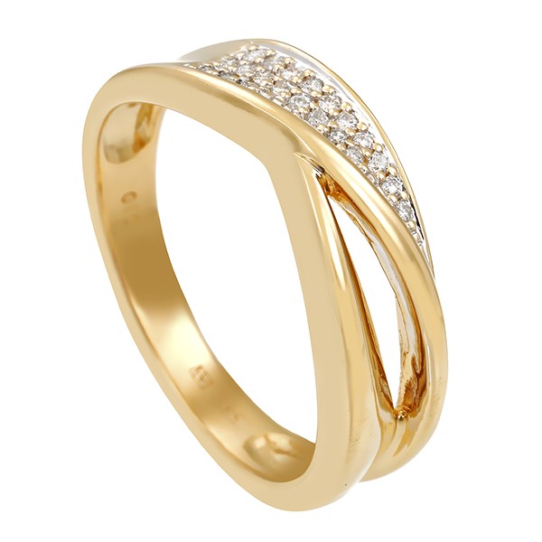 Diamantring, 14K, Gelb-/Weißgold, Brillanten 0,10 ct Detailbild #1
