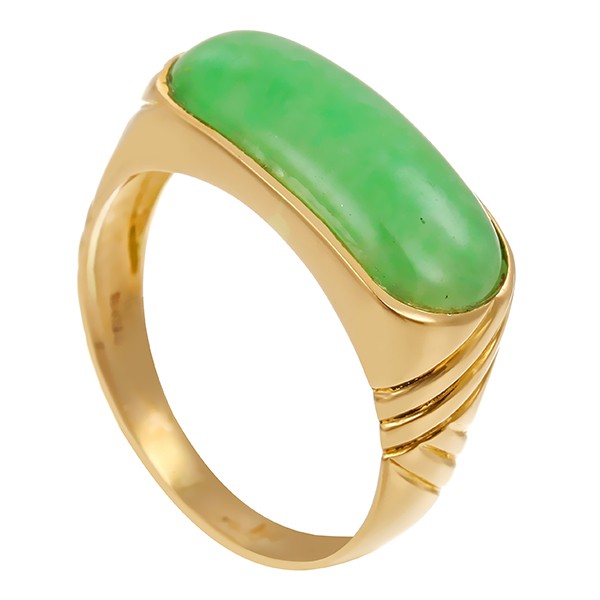 Ring, 18K, Gelbgold, Jade Detailbild #1