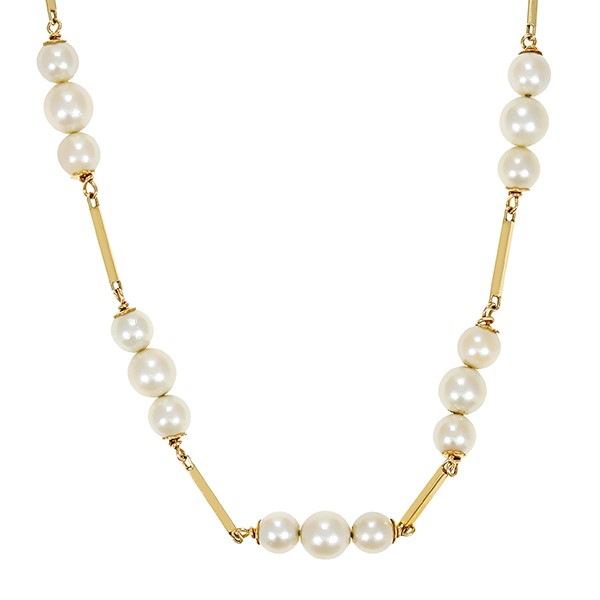 Perlenkette, 18K, Gelbgold, Perlen Detailbild #1