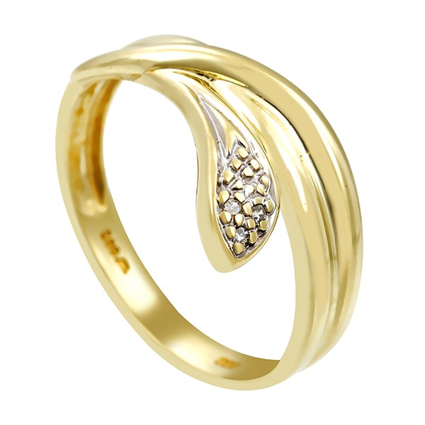 Diamantring, 14K, Gelb-/Weißgold, Diamanten, Schlange Detailbild #1