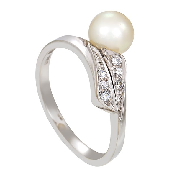 Diamantring Perle,750,18K, Weißgold, Brillanten Detailbild #1