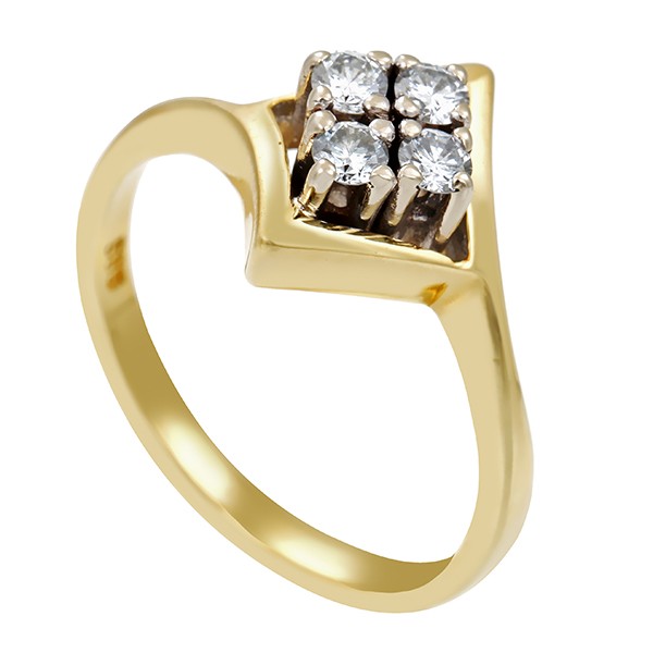 Ring, 14K, Gelb-/Weißgold, Brillanten Detailbild #1